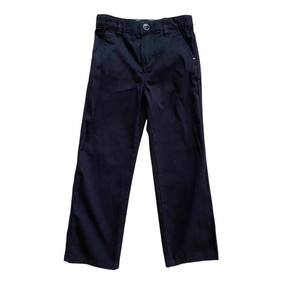 Quiksilver Boys Black Regular Fit Straight Leg Pants Size 7 Skater Surfer Logo - Picture 1 of 9